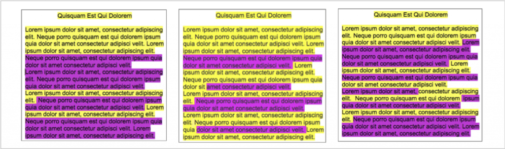 Three sample showing 1) mostly quotes with little original thought, 2) mostly original thought supported by quotes, and 3) equal split between quotes and original thought.